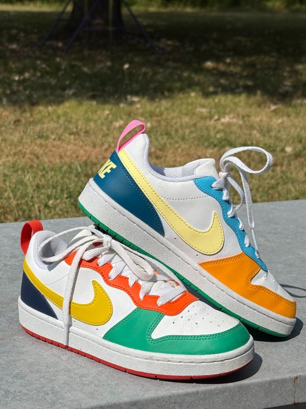 Nike Court Borough Low Recraft 4Y Multicolor Sneakers Y2K Colorblock Retro 4218